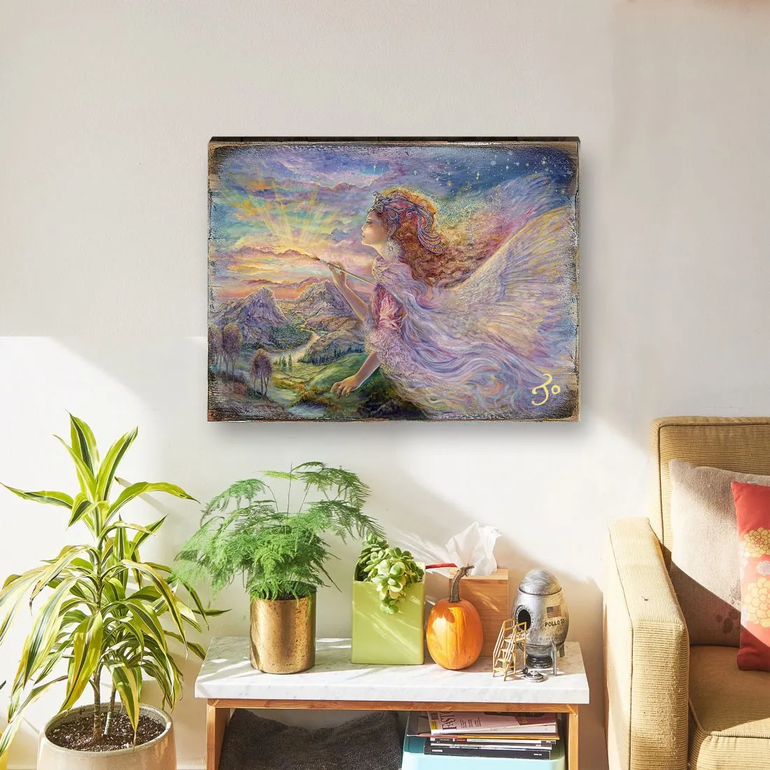 Aurora Fantasy Wooden Wall Art by Josephine Wall - Fantasy Décor - 852113B-JW