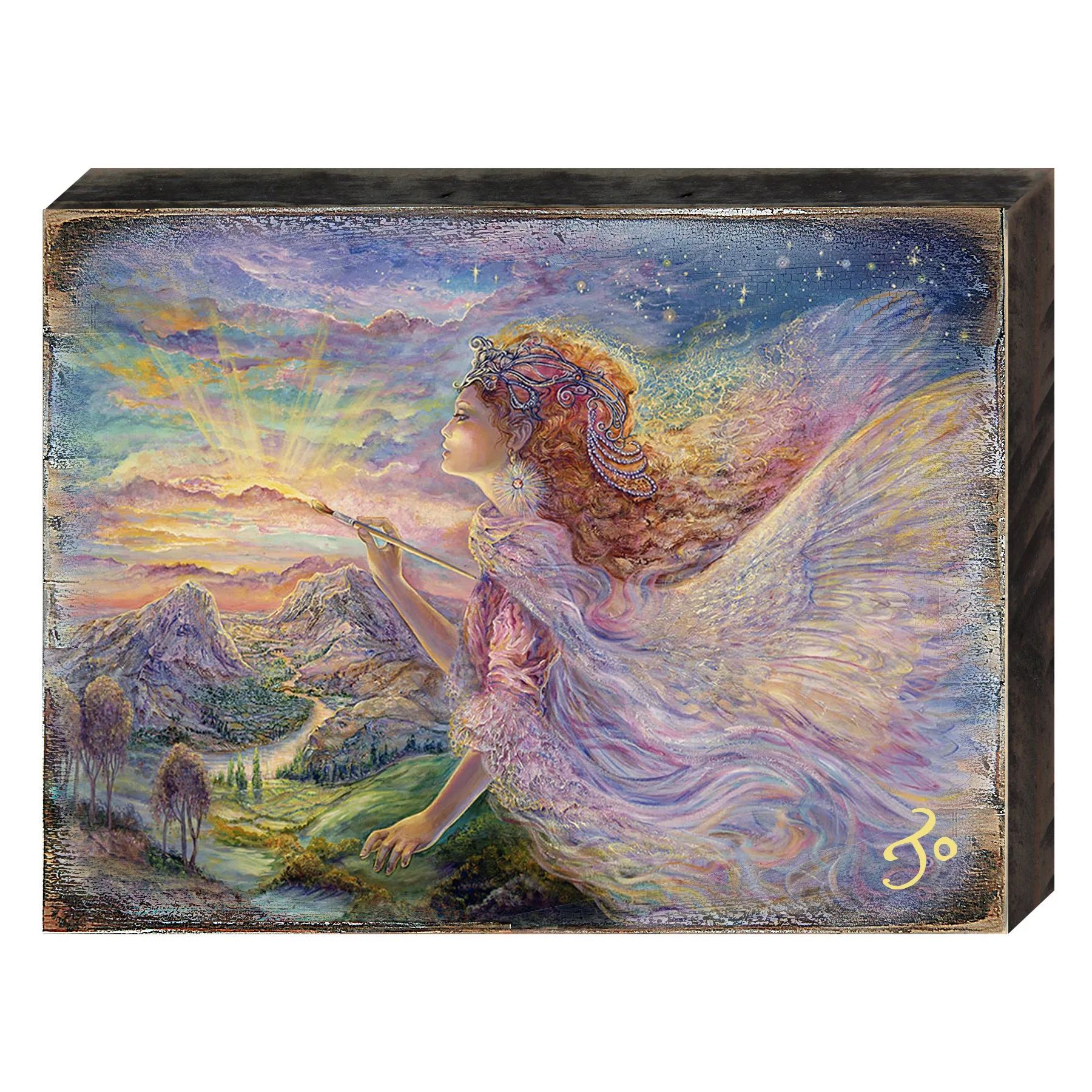 Aurora Fantasy Wooden Wall Art by Josephine Wall - Fantasy Décor - 852113B-JW