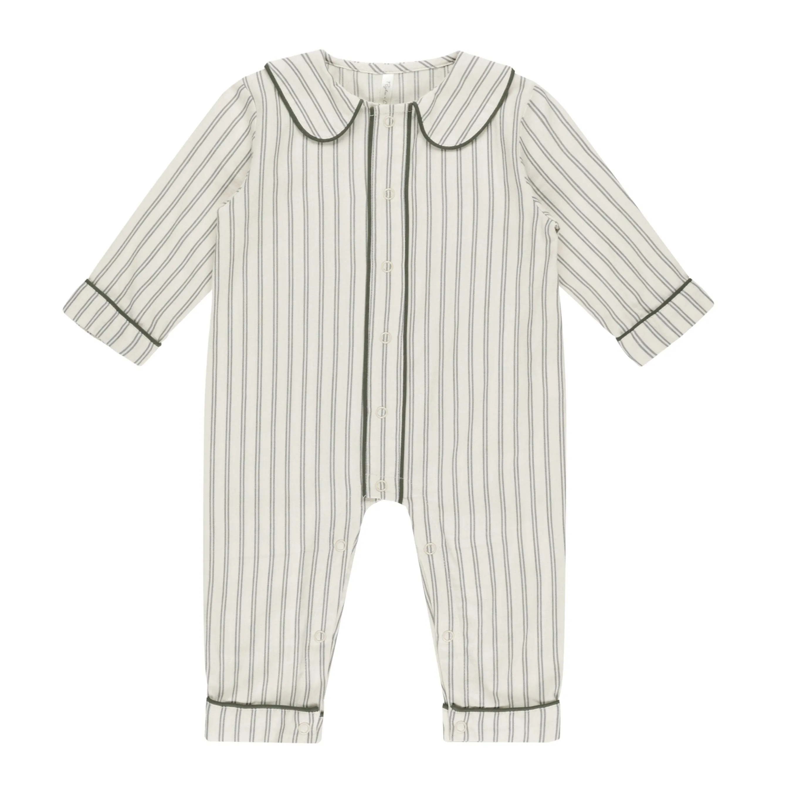 Baby Pajama Romper | Forest Pinstripe