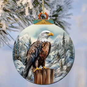 Bald Eagle in Alaska Wooden Ornaments by G.Debrekht - Wildlife Holiday Décor - 870061