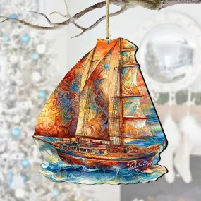 Beach House Décor - Colorful Sailboat Wooden Ornaments by G. Debrekht | Coastal Holiday Decor - 8688198 Beach House Décor - Colorful Sailboat Wooden Ornaments by G. Debrekht | Coastal Holiday Decor - 8688198