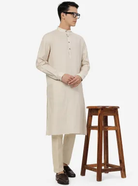 Beige Solid Regular Fit Modi Kurta | JadeBlue Beige Solid Regular Fit Modi Kurta | JadeBlue
