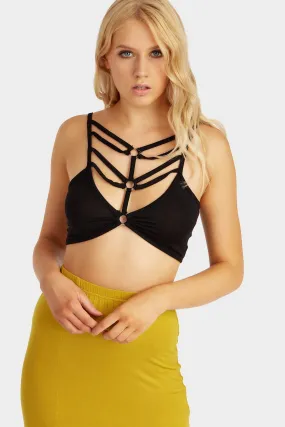 Black Harness Ring Bralet Black Harness Ring Bralet