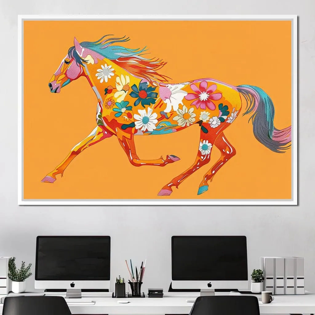 Blooming Horse on Tangerine