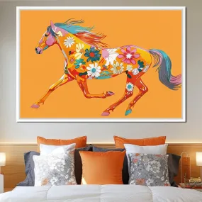 Blooming Horse on Tangerine Blooming Horse on Tangerine