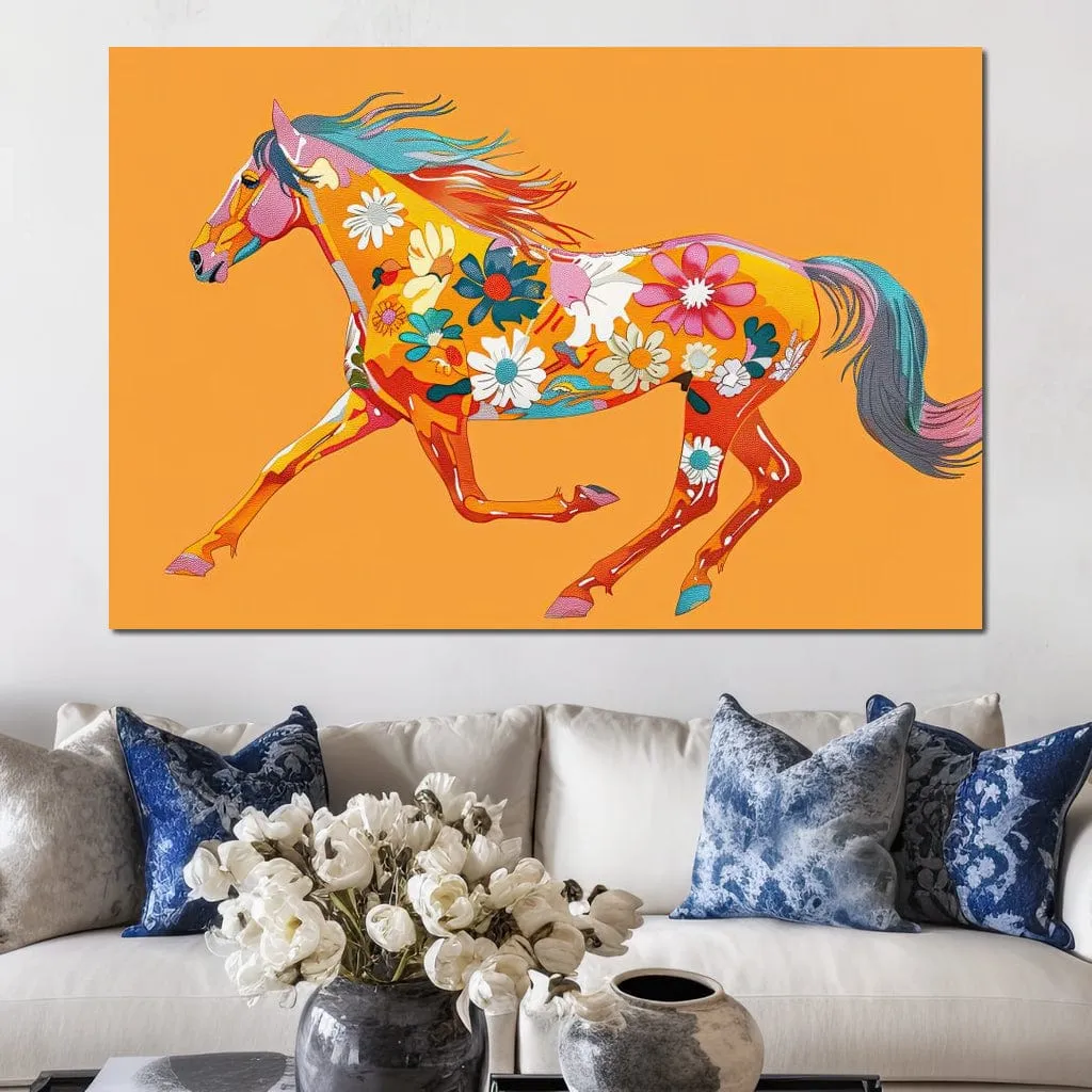 Blooming Horse on Tangerine