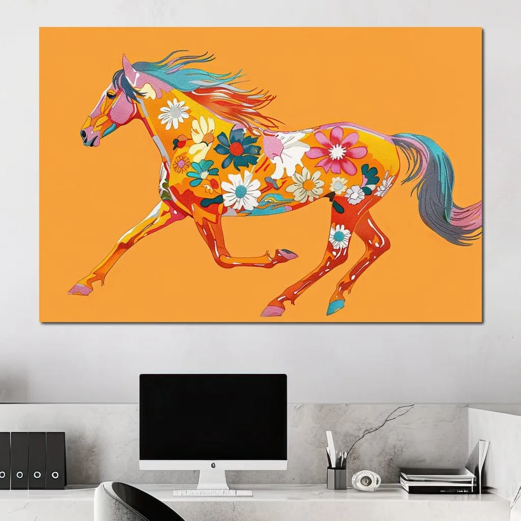 Blooming Horse on Tangerine