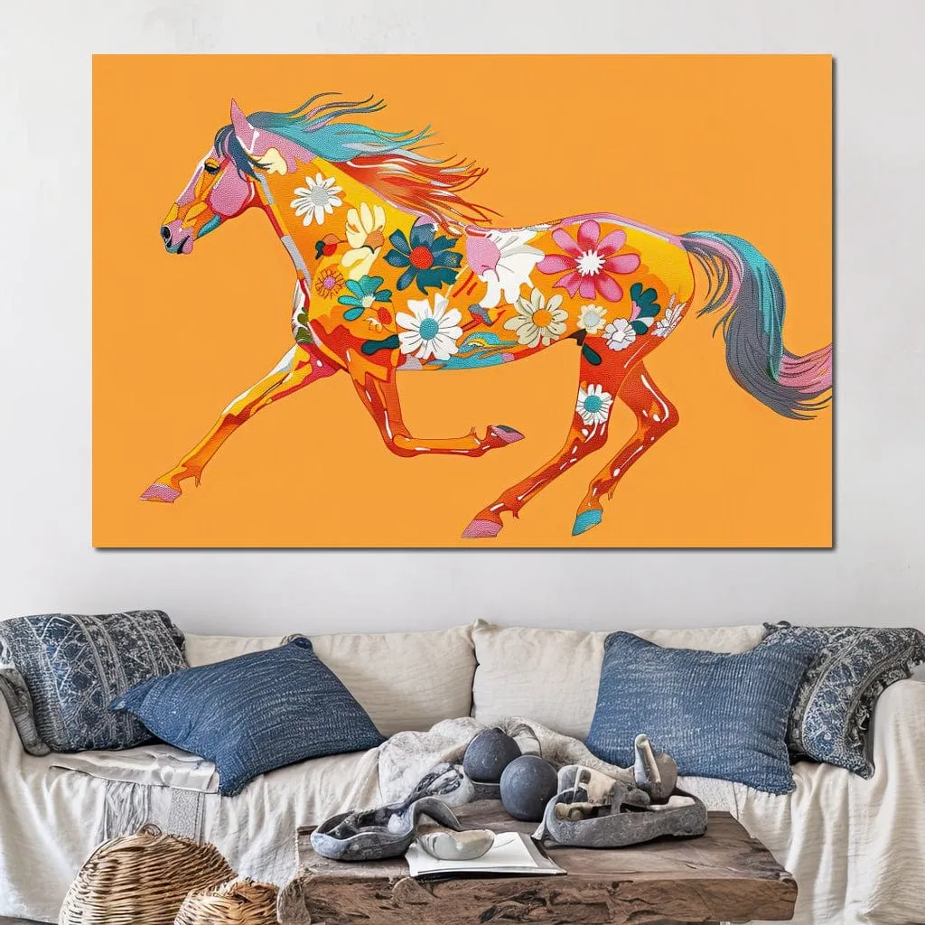Blooming Horse on Tangerine