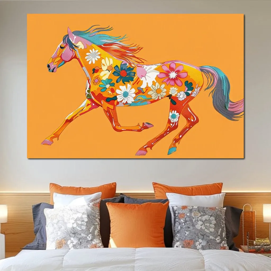 Blooming Horse on Tangerine