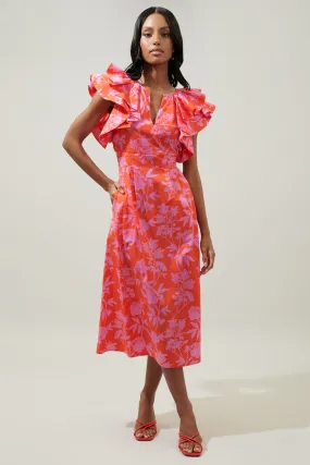 Boa Floral Santana Tie Back Midi Dress Boa Floral Santana Tie Back Midi Dress