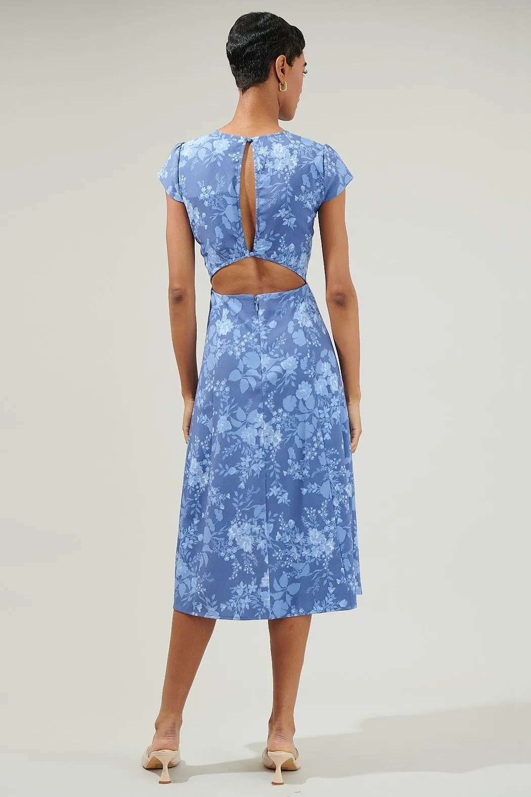 Borage Floral Everbloom Cutout Midi Dress