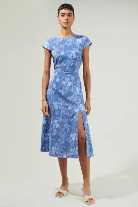 Borage Floral Everbloom Cutout Midi Dress Borage Floral Everbloom Cutout Midi Dress