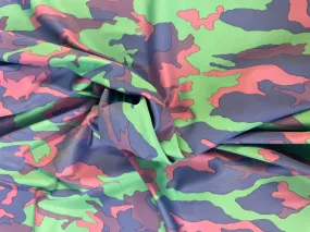 Camo Print Lycra - Green, Blue, Purple, Pink Camo Print Lycra - Green, Blue, Purple, Pink