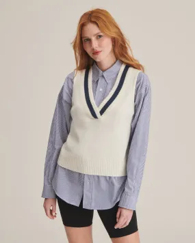 Cashmere Varsity V-Neck Vest Cashmere Varsity V-Neck Vest