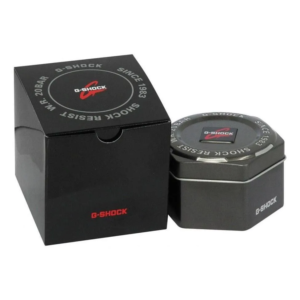 Casio G-SHOCK 55mm Duo Red Resin Black Dial Analogue-Digital Men's Watch - GA100B-4A