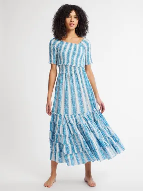 Celia Dress in Aqua Jaipur Stripe Celia Dress in Aqua Jaipur Stripe