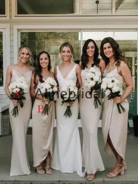 Cheap Spaghetti Straps Mismatched Formal Long Bridesmaid Dresses AB4216 Cheap Spaghetti Straps Mismatched Formal Long Bridesmaid Dresses AB4216