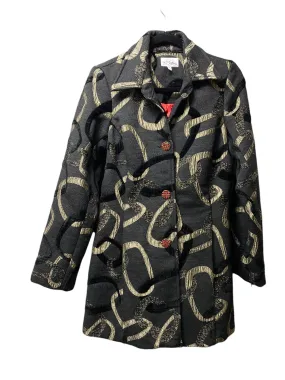 Coat Trench Coat By Cmc In Black & Gold, Size: M Coat Trench Coat By Cmc In Black & Gold, Size: M