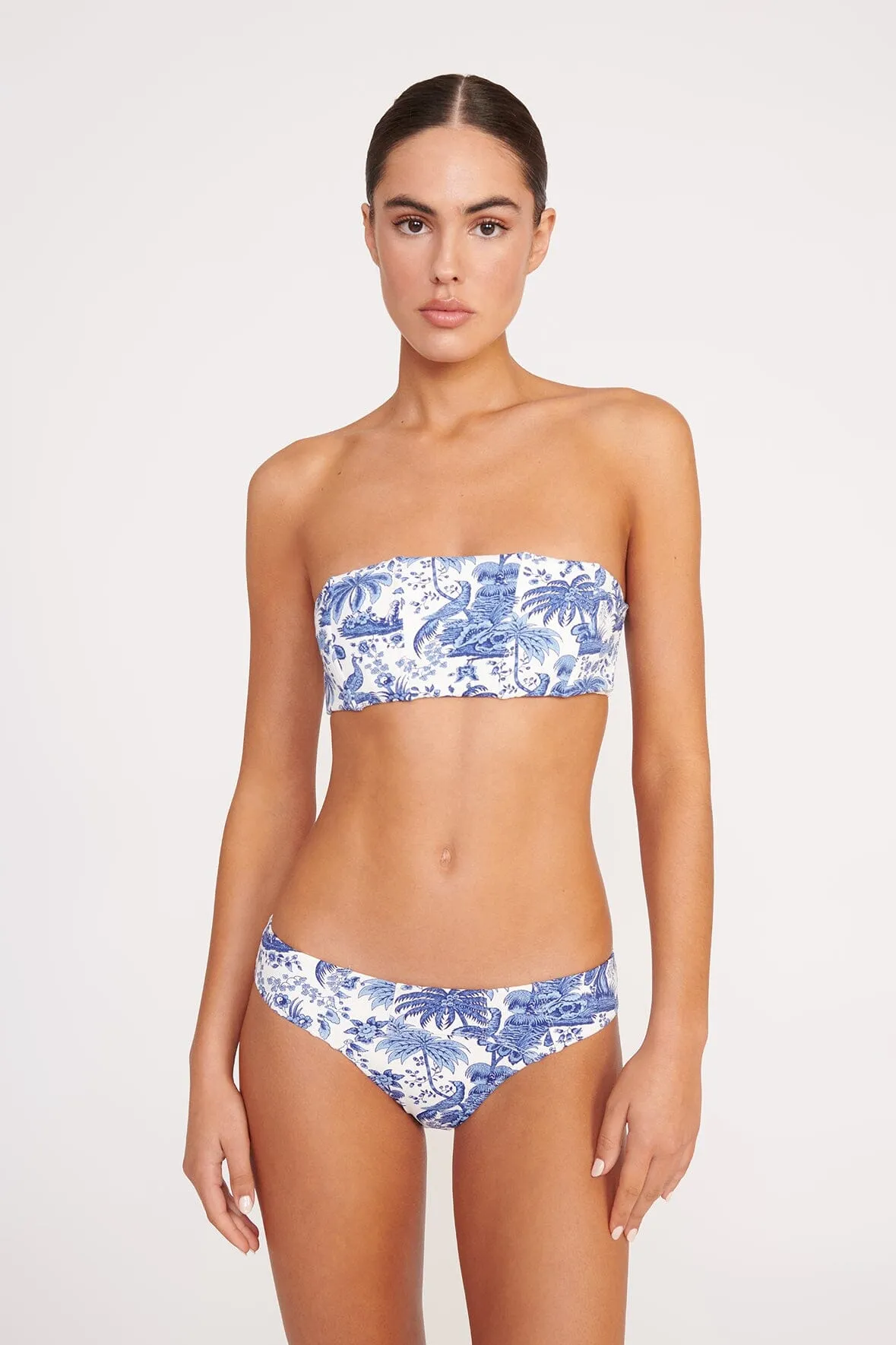 CORSAGE BIKINI BOTTOM | BLUE TOILE