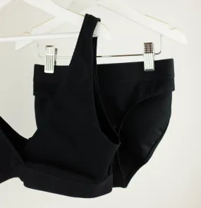 Cotton rib bikini brief [Black]