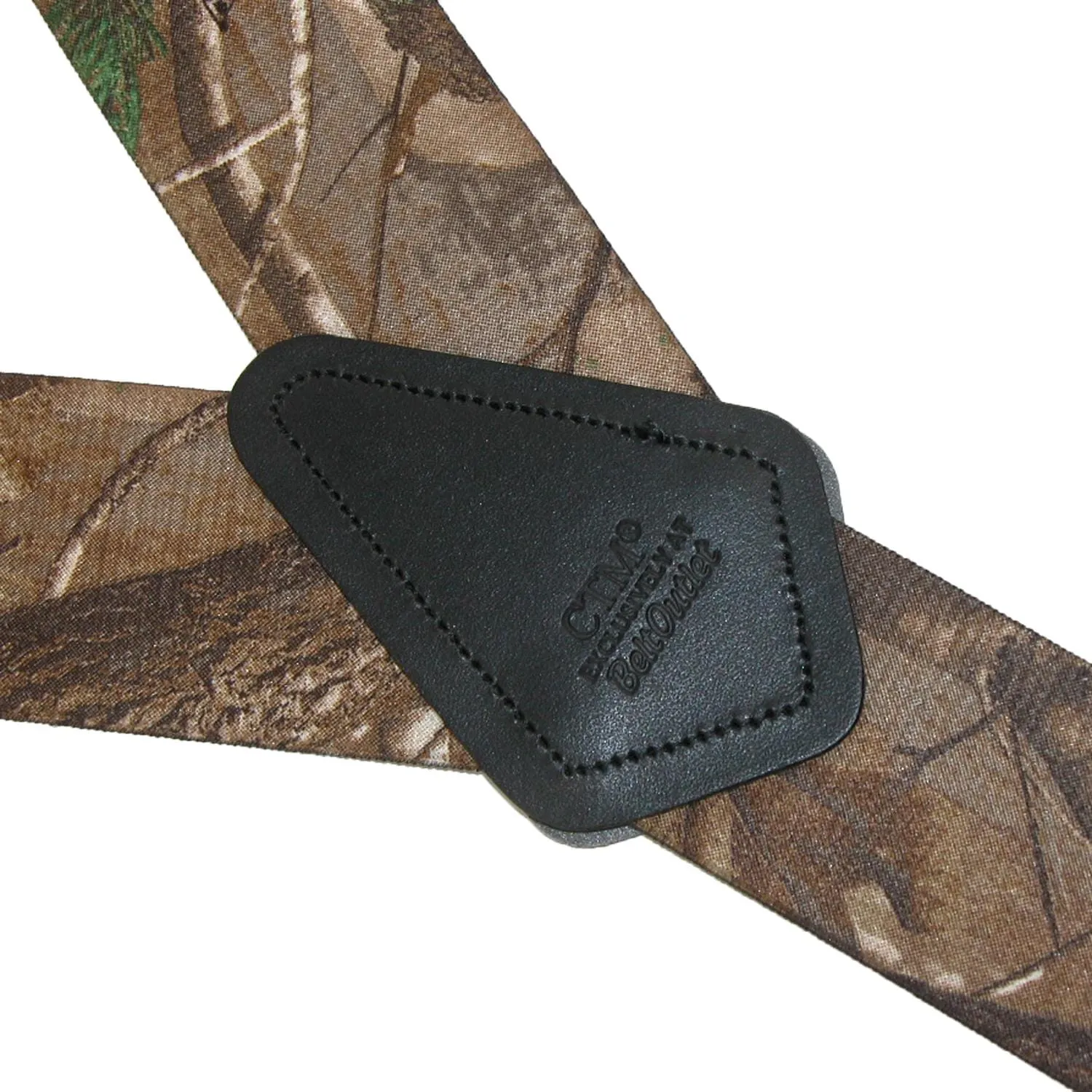 CTM® Men's Elastic Camouflage Suspenders with Black Swivel Clips