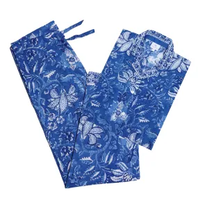Delfina Blue Cotton Pajama Long Sleeve FINAL SALE XXL only Delfina Blue Cotton Pajama Long Sleeve FINAL SALE XXL only