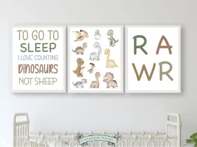 Dinosaur RAWR Nursery Prints Dinosaur RAWR Nursery Prints