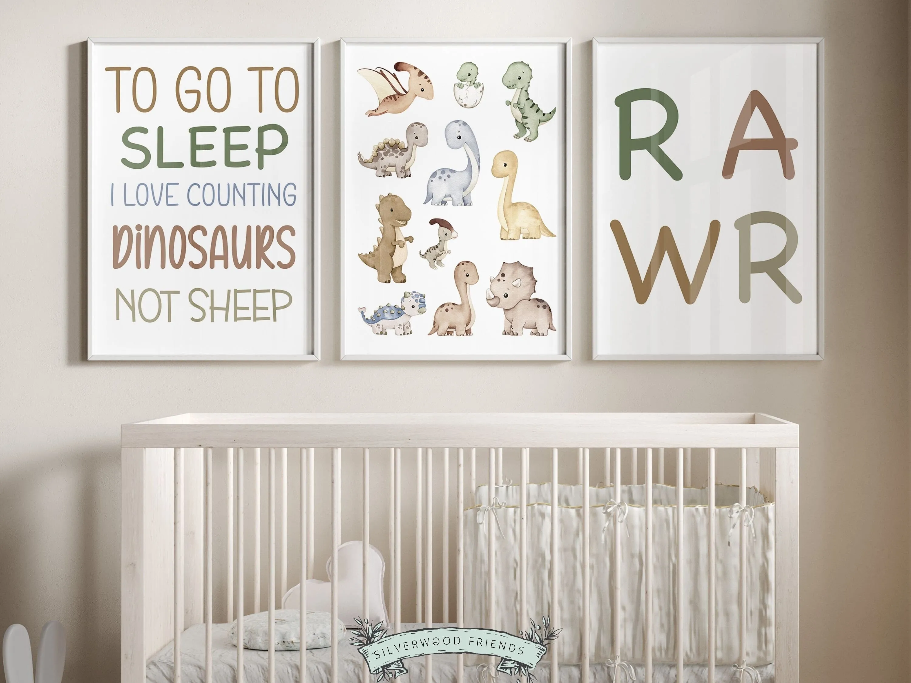 Dinosaur RAWR Nursery Prints