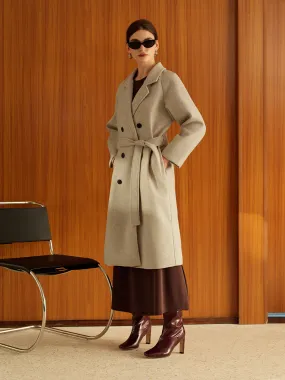 Elegant Belted Long Winter Coat Elegant Belted Long Winter Coat