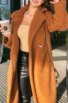 Elegant Solid Solid Color Turndown Collar Outerwear Elegant Solid Solid Color Turndown Collar Outerwear