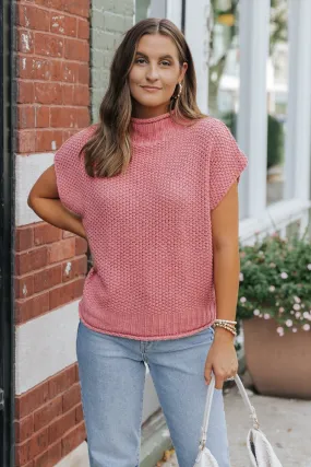 Everyday Classic Mock Neck Sweater - Rose Everyday Classic Mock Neck Sweater - Rose