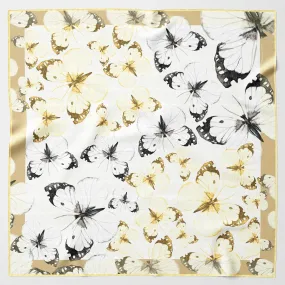 Farfalla - Hand Rolled Silk Foulard - Yellow Bronze Farfalla - Hand Rolled Silk Foulard - Yellow Bronze