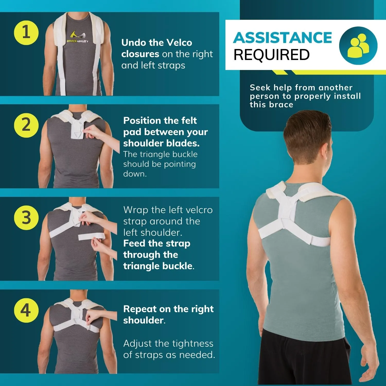 Figure 8 Clavicle Support & Posture Improvement Strap for Men & Women