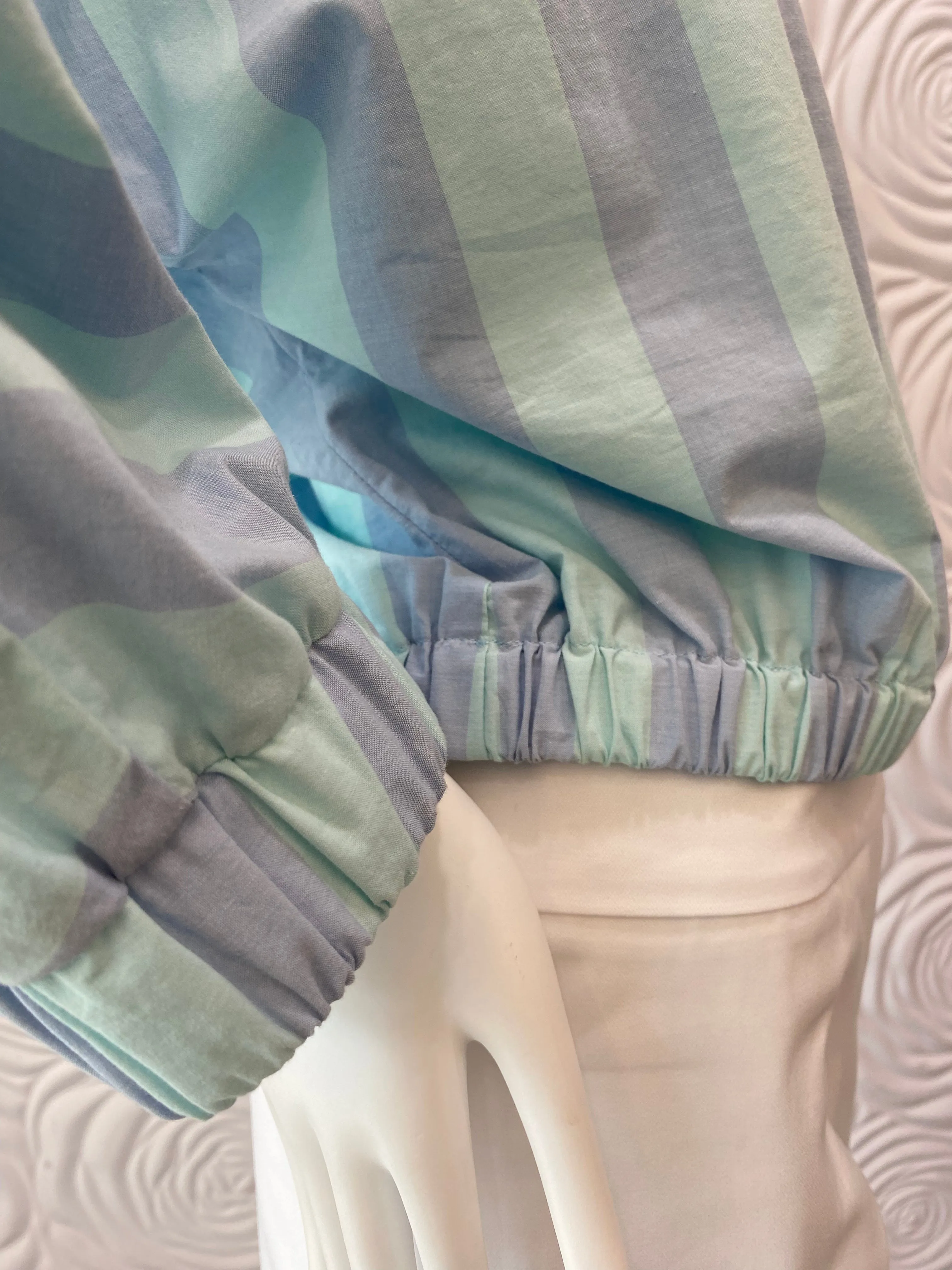Finley Blue/Green Bateau Top Cool Rugby Stripe