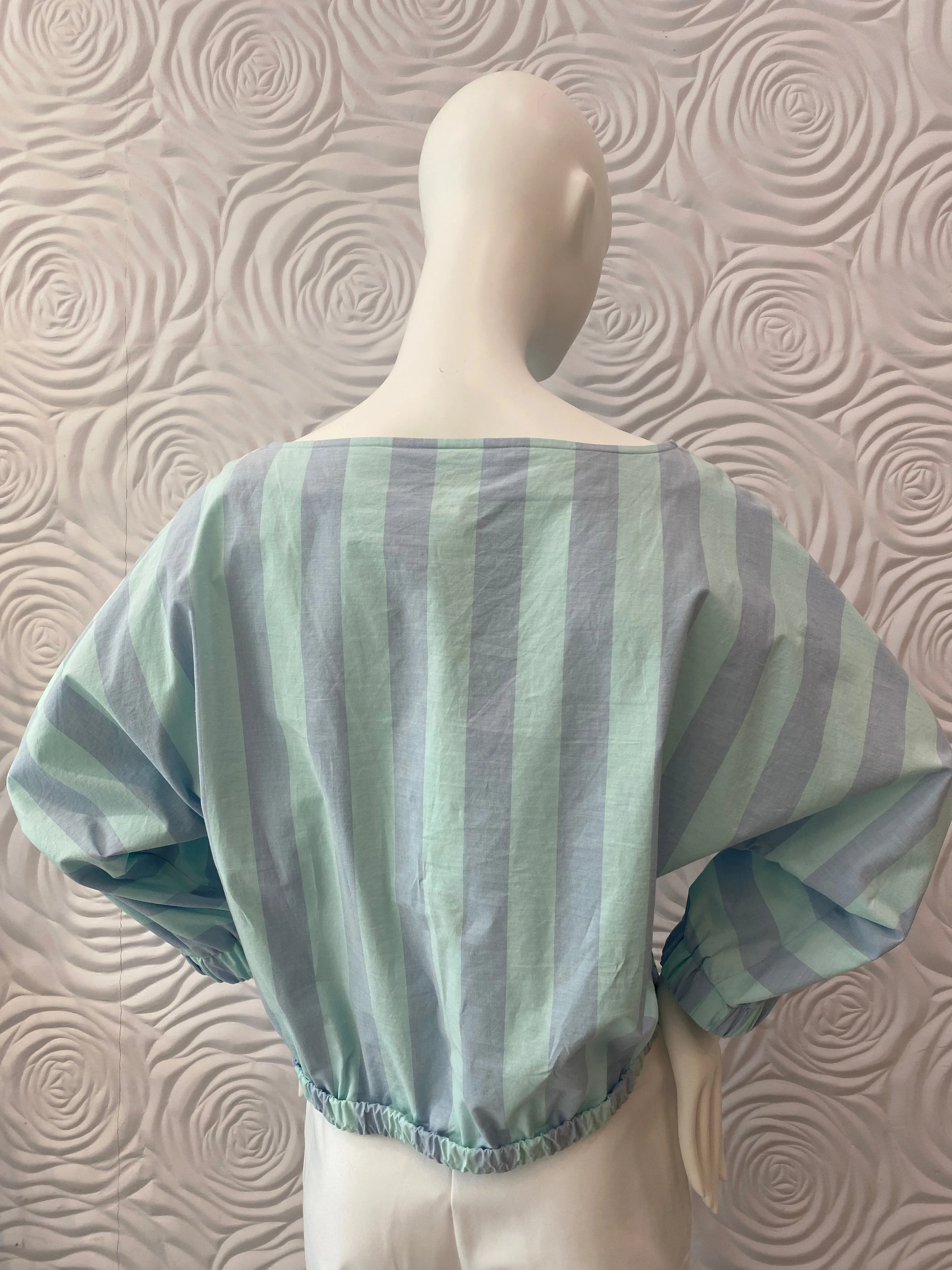 Finley Blue/Green Bateau Top Cool Rugby Stripe