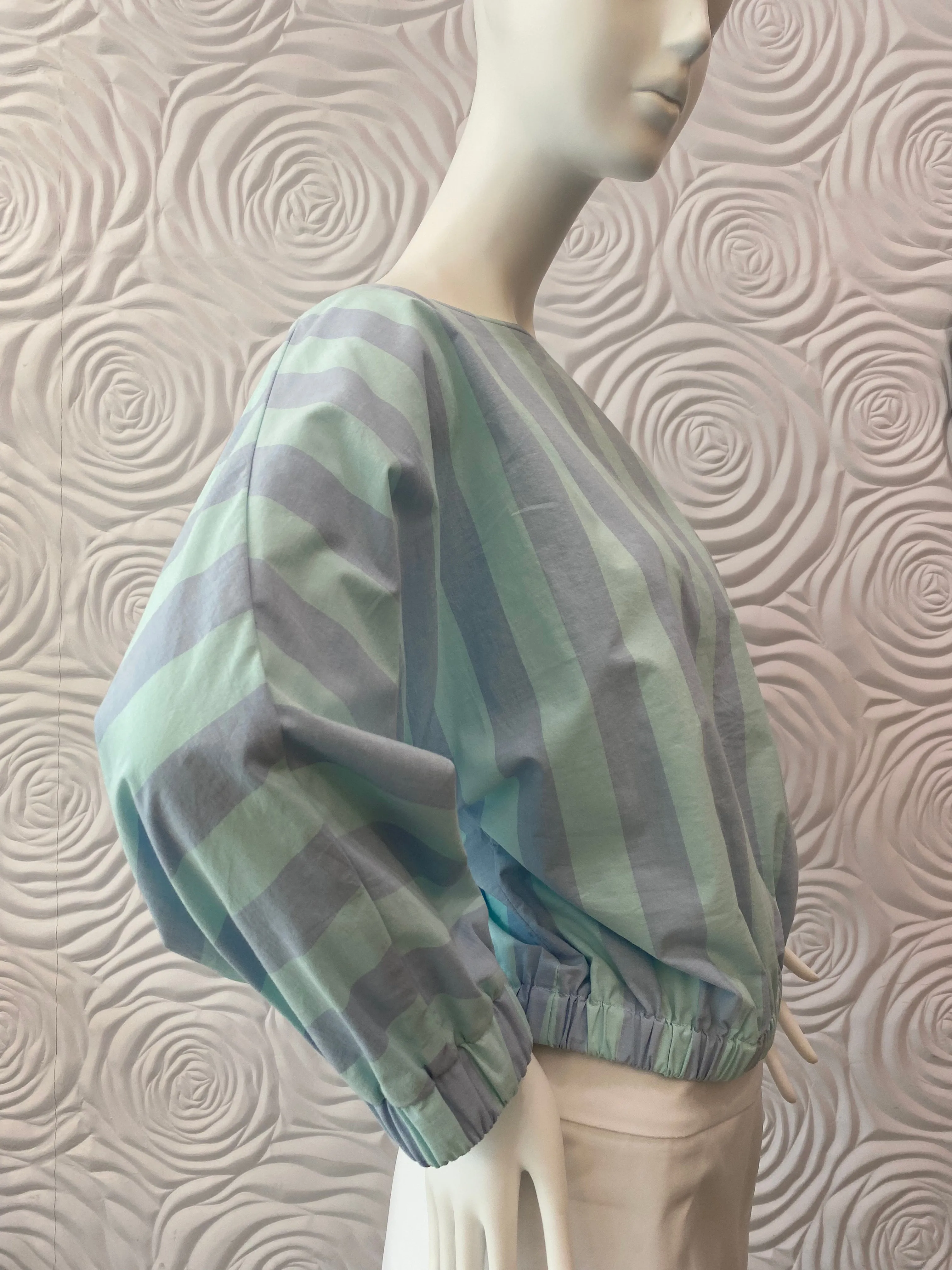 Finley Blue/Green Bateau Top Cool Rugby Stripe