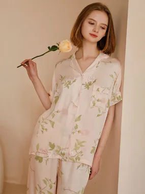 Flower Print Cotton Short Sleeve Pajamas Flower Print Cotton Short Sleeve Pajamas