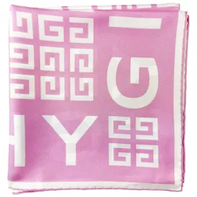 Givenchy Scarf Pink 4G Design - Square Twill Silk Foulard SALE Givenchy Scarf Pink 4G Design - Square Twill Silk Foulard SALE