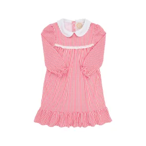 Goldie Locks Nightgown - Richmond Red Stripe with Worth Avenue White Piping Goldie Locks Nightgown - Richmond Red Stripe with Worth Avenue White Piping