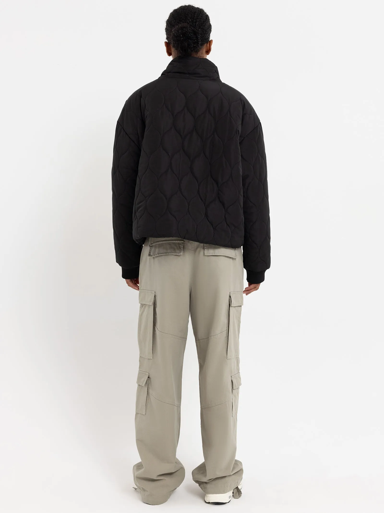 Graffiti Quilted Crop Puffer