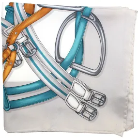Gucci Scarf Gray Turquoise Brown Equestrian Design - 36 Inch Square Twill Silk Scarf Gucci Scarf Gray Turquoise Brown Equestrian Design - 36 Inch Square Twill Silk Scarf