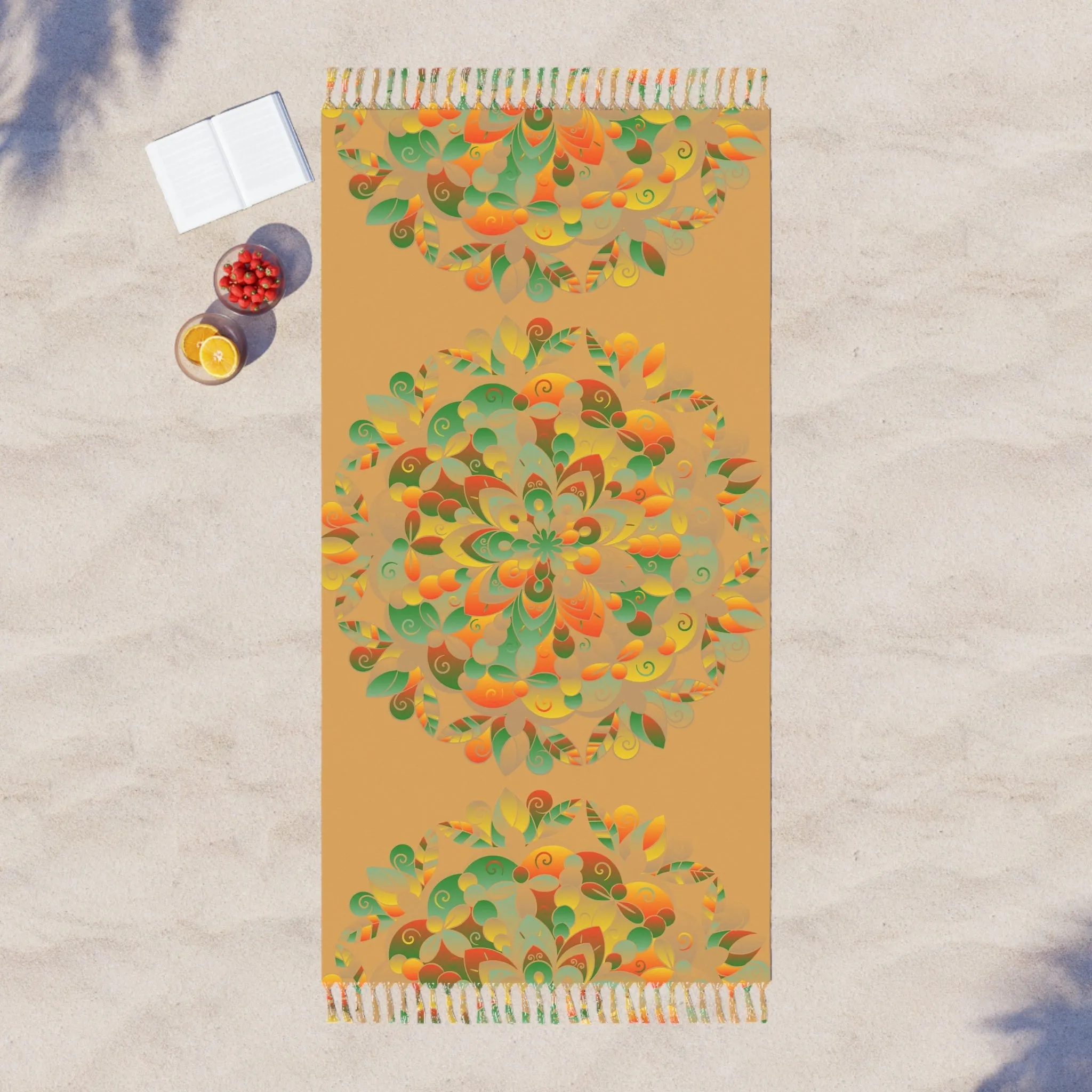 Hand-drawn Mandala Design Boho Beach Cloth - Dune