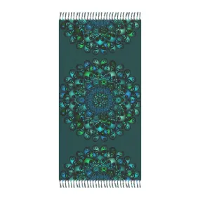 Handmade Mandala Art Beach Cloth - Petroleum Green Handmade Mandala Art Beach Cloth - Petroleum Green