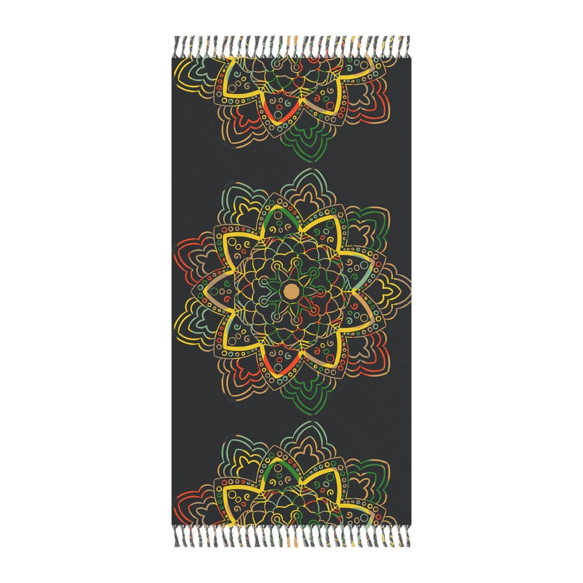 Handmade Mandala Beach Cloth - Dark Charcoal Blue- Original Fine Art