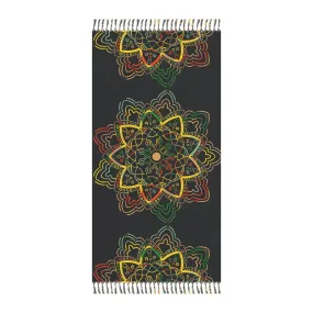 Handmade Mandala Beach Cloth - Dark Charcoal Blue- Original Fine Art Handmade Mandala Beach Cloth - Dark Charcoal Blue- Original Fine Art
