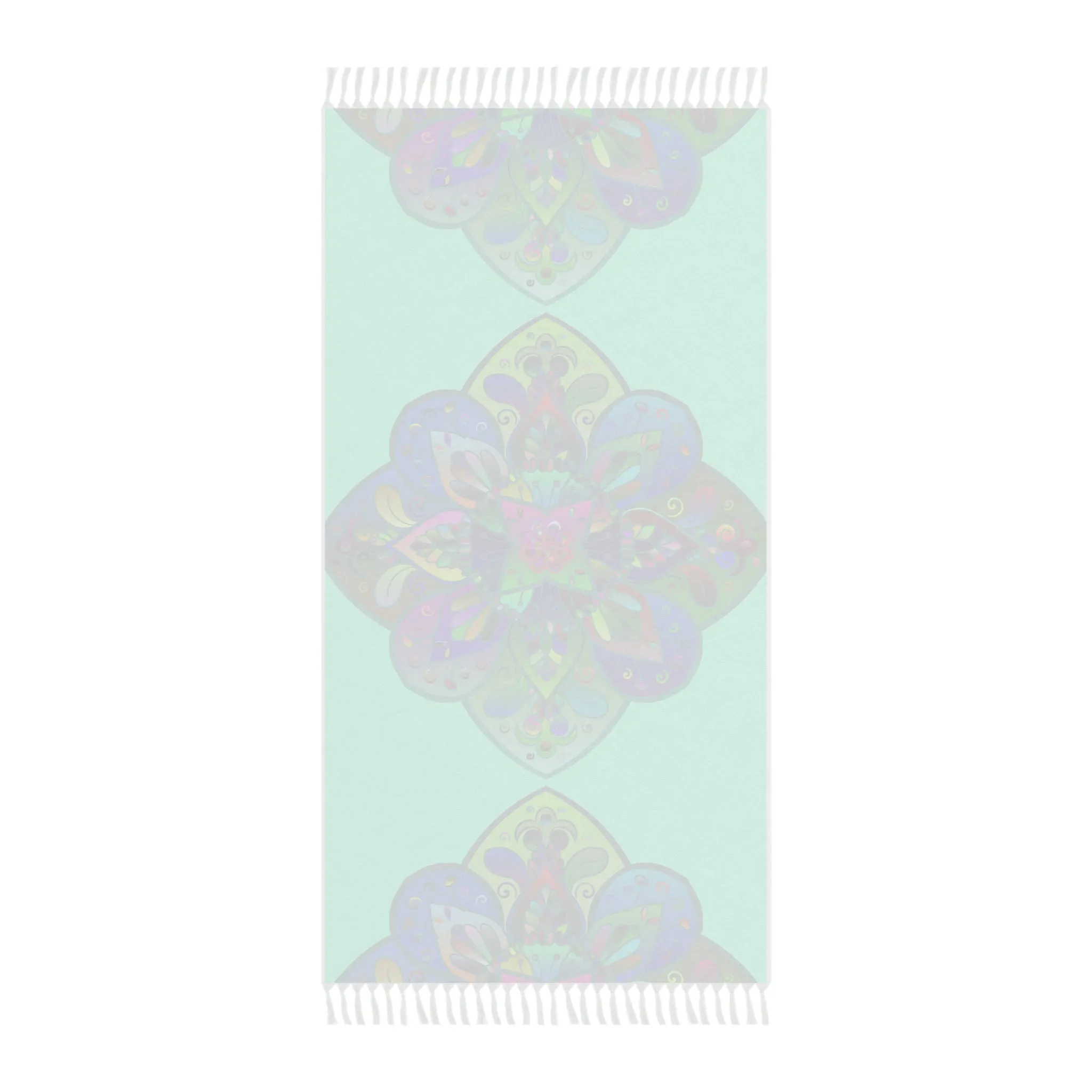 Handmade Mandala Boho Beach Cloth - Aquamarine Design