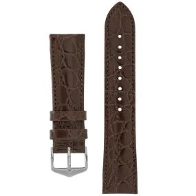 Hirsch CROCOGRAIN Crocodile Embossed Leather Watch Strap (Silver Buckle) Hirsch CROCOGRAIN Crocodile Embossed Leather Watch Strap (Silver Buckle)