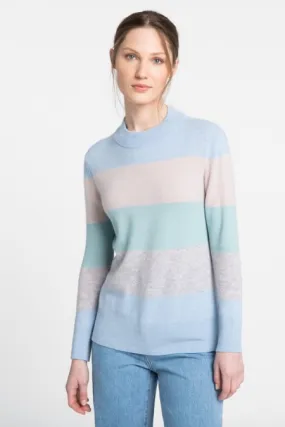 Kinross Cashmere Wide Stripe Crew Pullover Kinross Cashmere Wide Stripe Crew Pullover