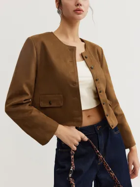 Leisure Button Suede Trench Coat Leisure Button Suede Trench Coat