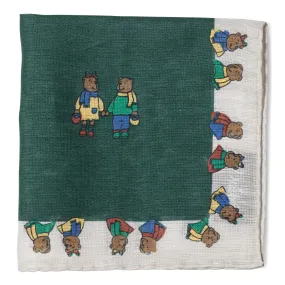Linen/Cotton Teddy Bear Print Pocket Square Linen/Cotton Teddy Bear Print Pocket Square